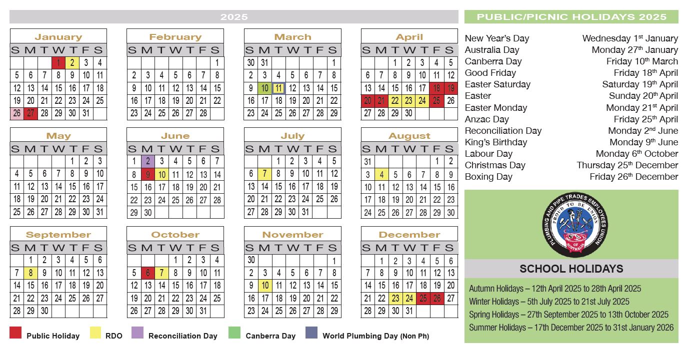 2025 RDO Calendar